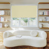 Sutton light yellow custom blackout roller shade, 100% blackout for modern homes.
