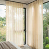 Linden Linen Blend Sheer Curtain by Joydeco, light beige, custom window treatments.