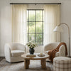 Joydeco Meadow geometric sheer curtains with jacquard texture