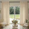 Oak Cotton Linen Semi-Blackout Curtain in neutral beige with textured weave.